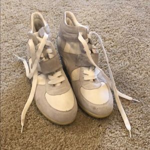 Gently worn white & grey booties